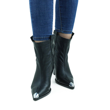 Image for Women's SlipOn Leather Ankle Boot,Black
