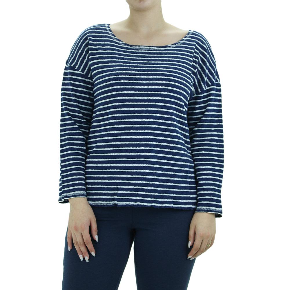 Image for Women's Striped Casual Top,Navy/White