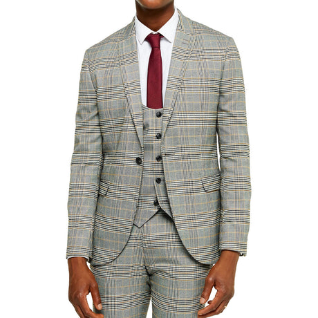 Image for Men's Glen Check Jacket Suit,Grey