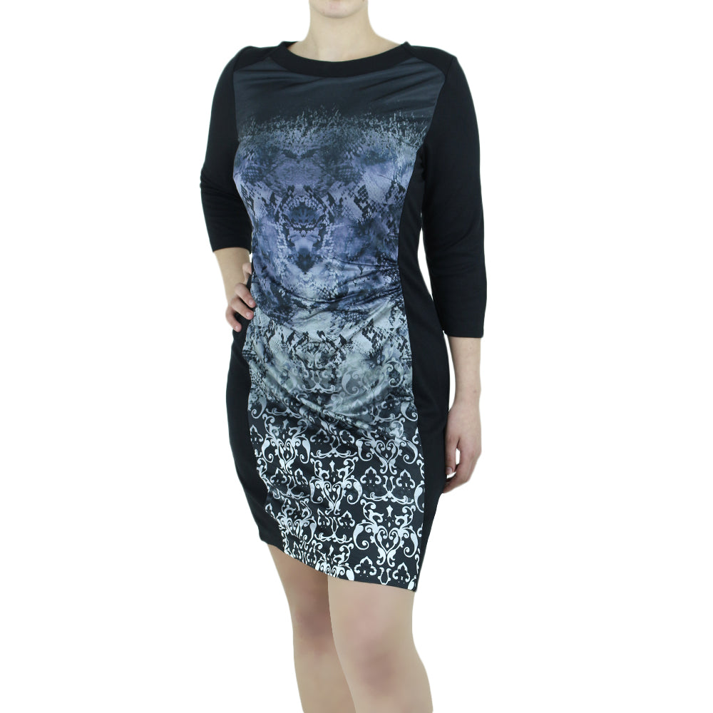 Image for Women's Ruched Sheath Dress,Black