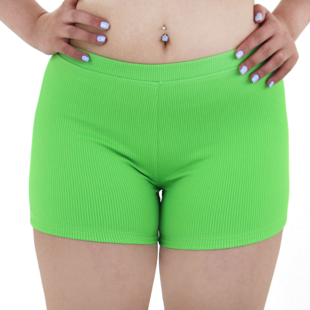 Image for Women's Ribbed Sport Short,Neon Green