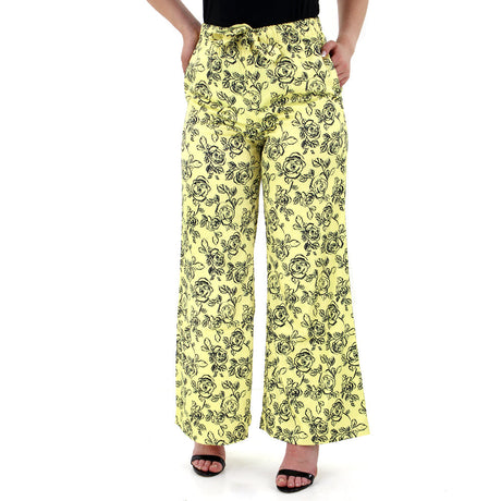 Image for Women's Floral Wide Leg Pant,Yellow
