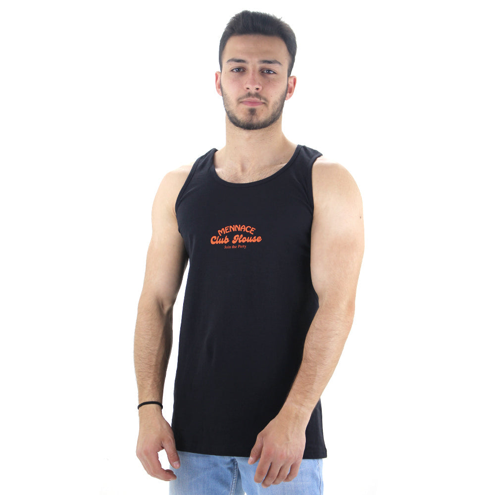 Image for Men's Graphic Back Tank Top,Black