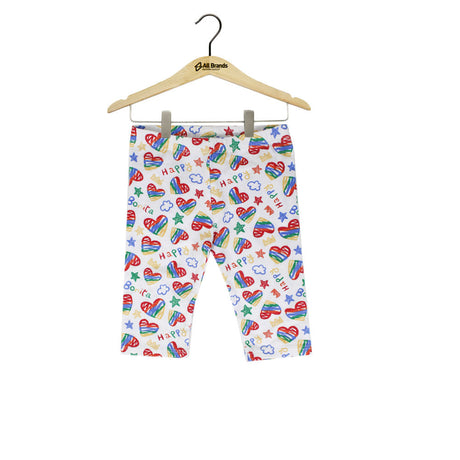 Image for Kid's Girl Hearts Print Cotton Pant,White
