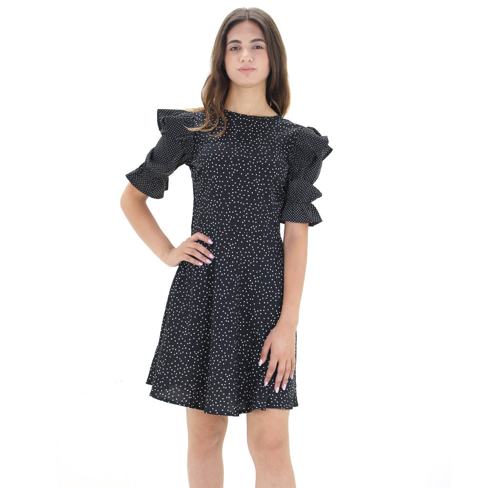 Image for Women's Polka Dots Short Dress,Black