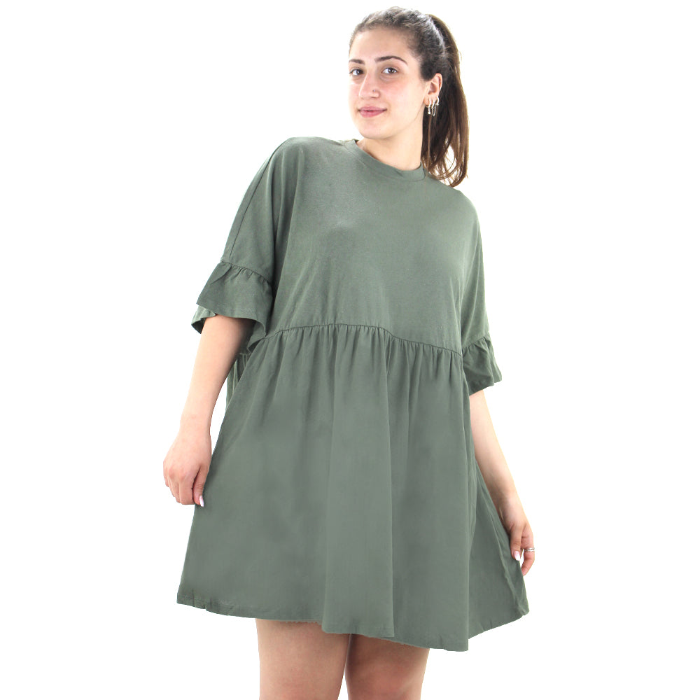 Image for Women's Ruffle Oversized Dress,Olive