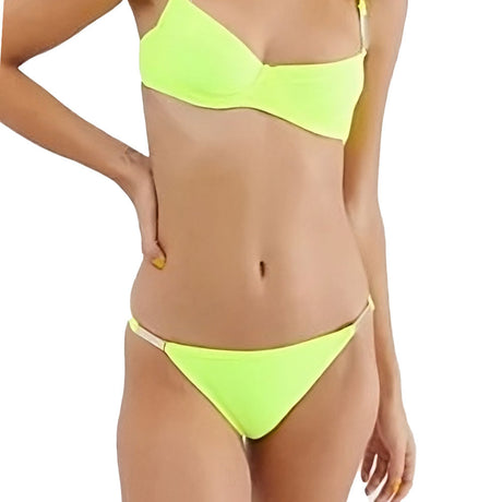 Image for Women's High Leg Ruched Bikini Bottom,Neon Green