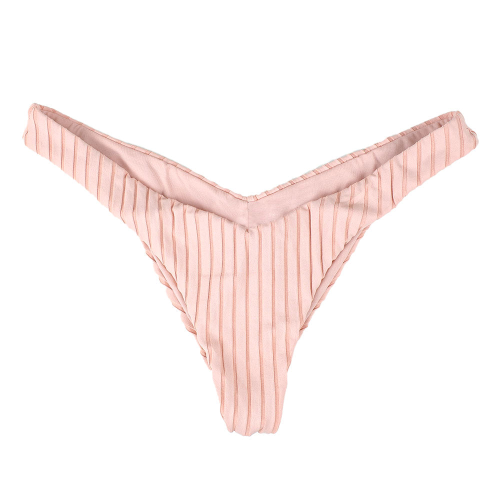 Image for Women's Ribbed V-Style Bikini Bottom,Light Pink