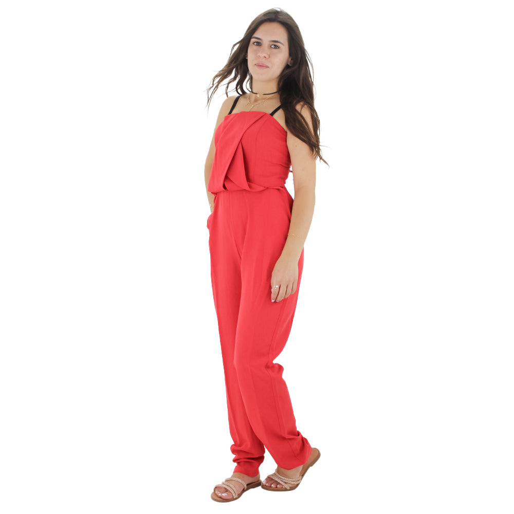 Image for Women's Off-Shoulder Jumpsuit,Red
