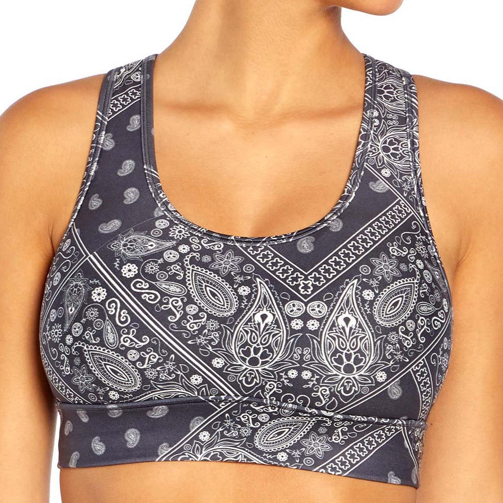 Image for Women's Printed Sport Bra,Dark Grey