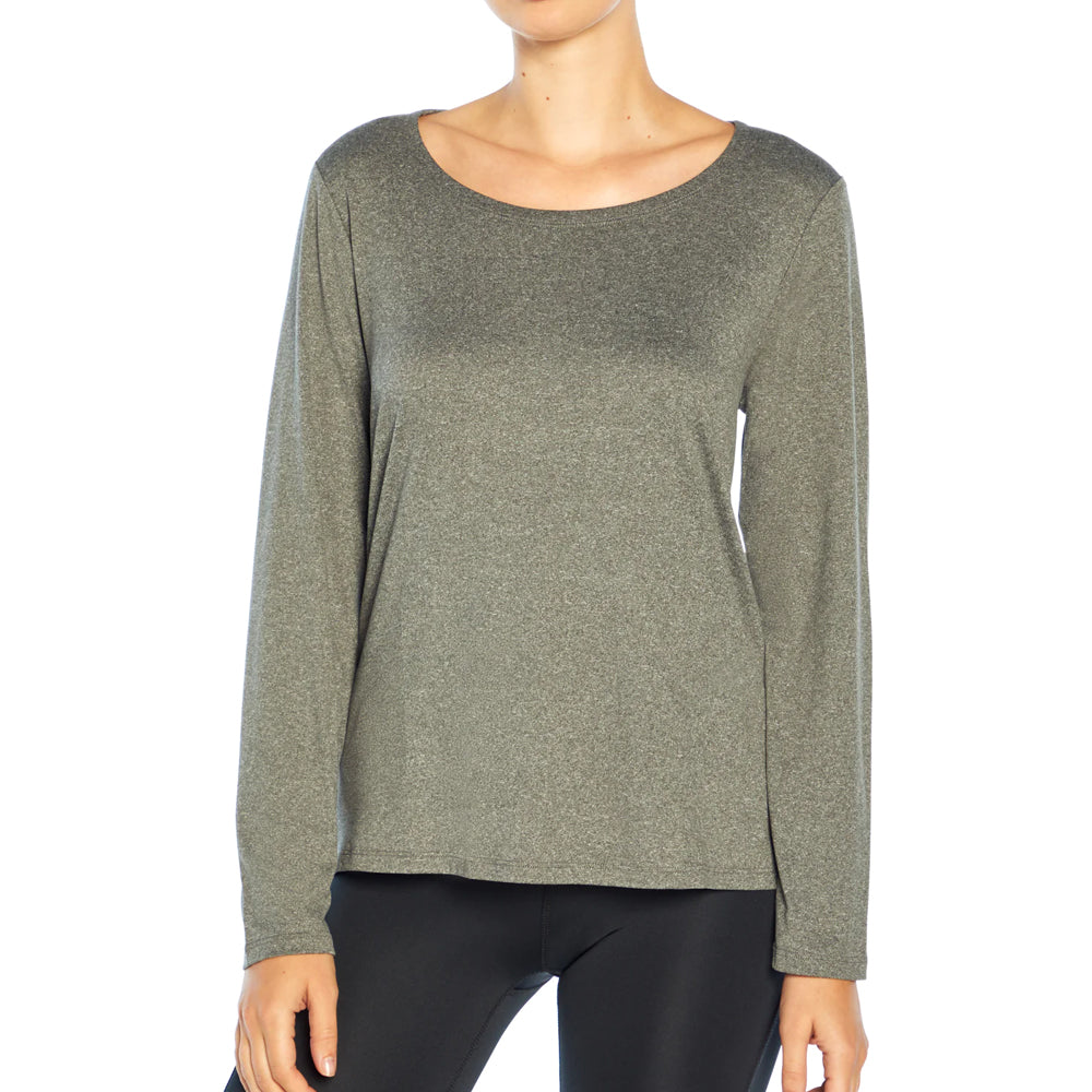 Image for Women's Solid Long Sleeve Sport Top,Grey