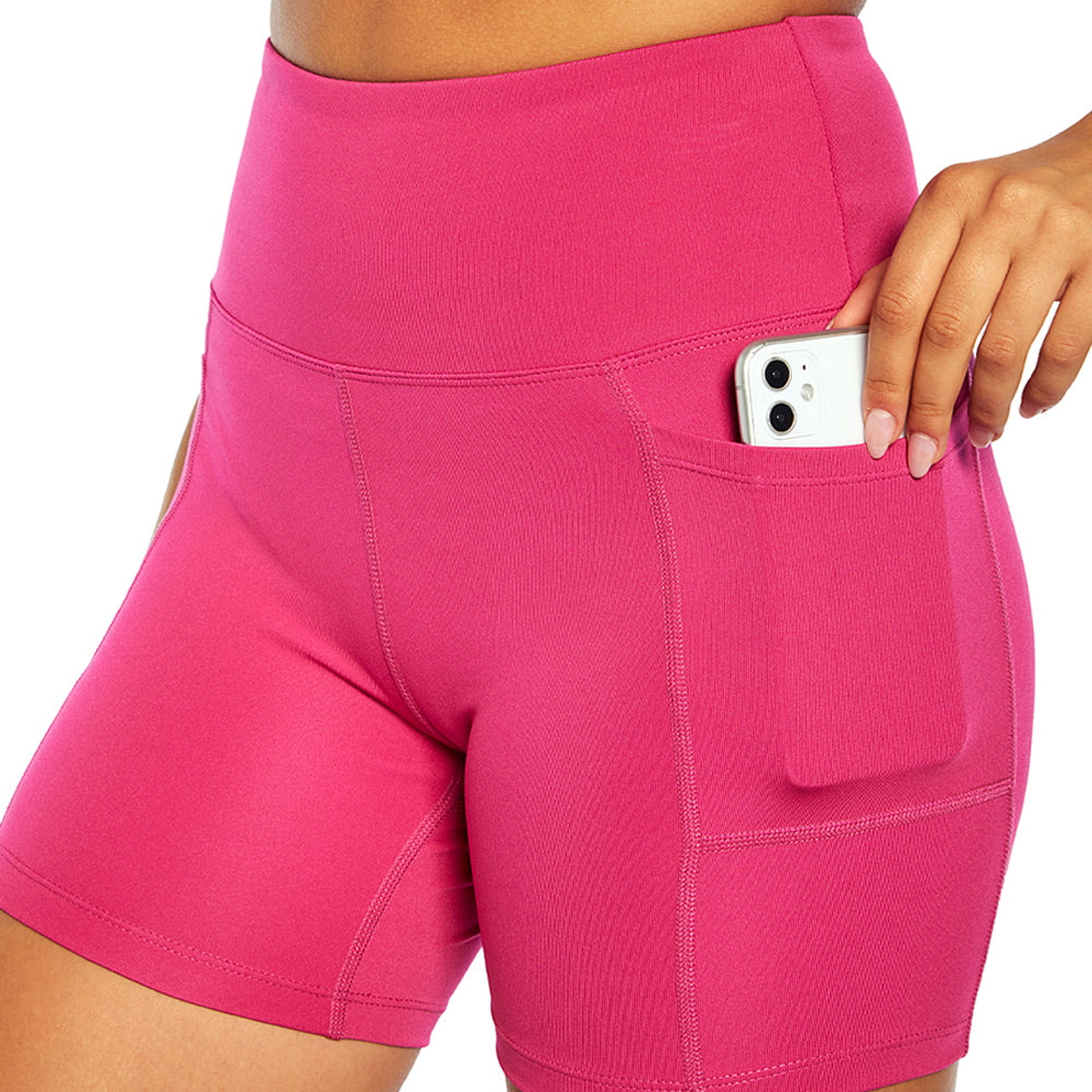 Image for Women's High-Waist Pocket Bike Short,Fuchsia