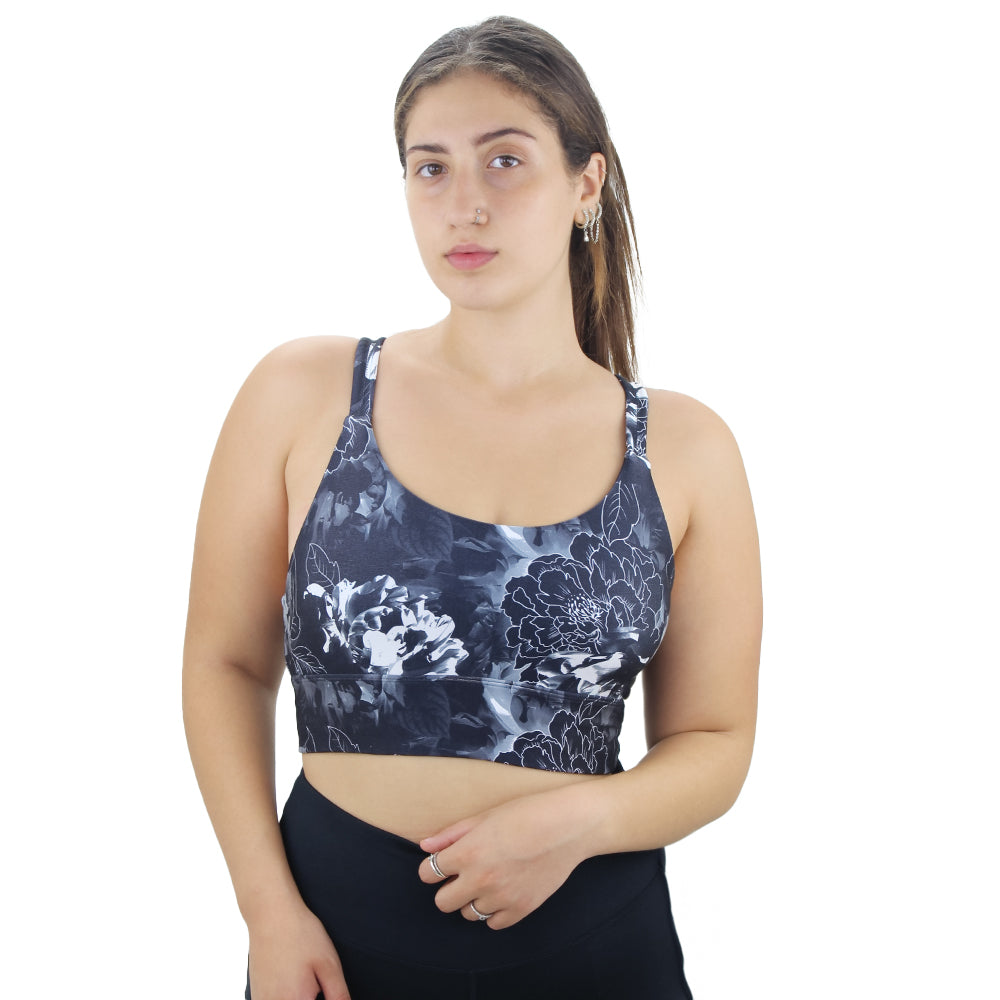 Image for Women's Floral Sport Bra,Grey