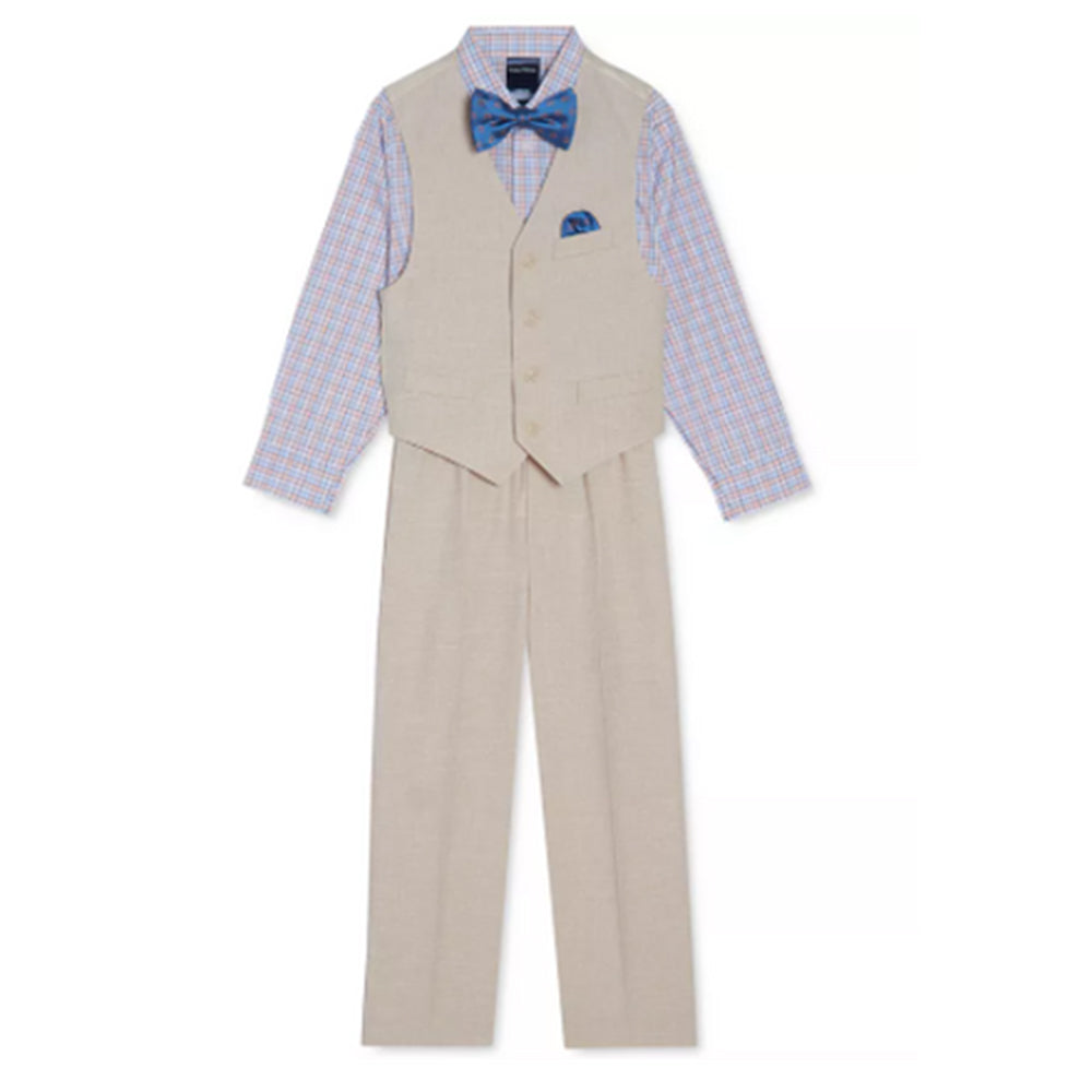 Image for Kids Boy 4 Pcs Set With floral bow Tie,Beige