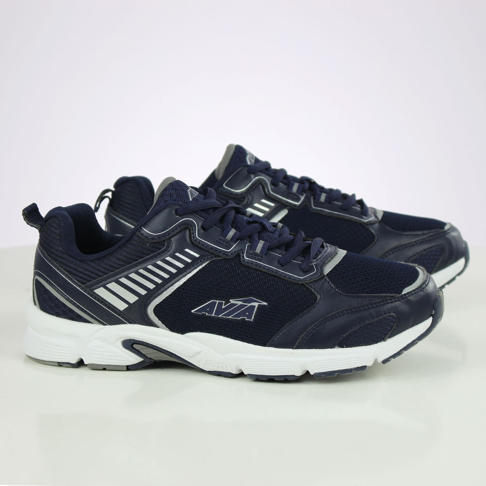 Image for Men's Striped Logo Brand Print Shoes,Navy