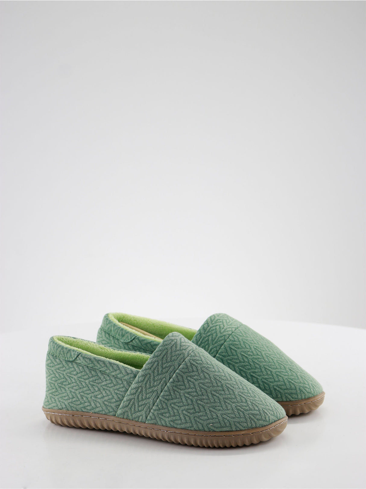 Image for Women's Ribbed Slip On Flat Slippers,Green