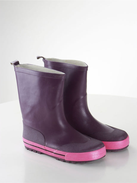 Image for Kids Girl Rubber Faux Leather Ankle Boots, Purple