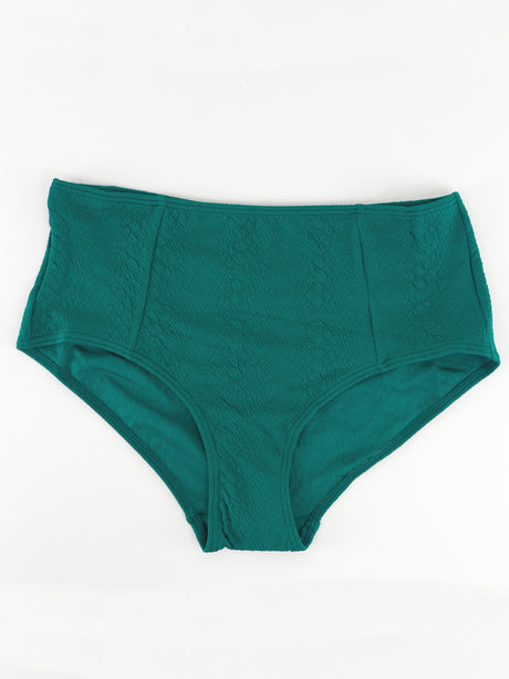Image for Women's Ribbed Plain High Waist Panties,Green