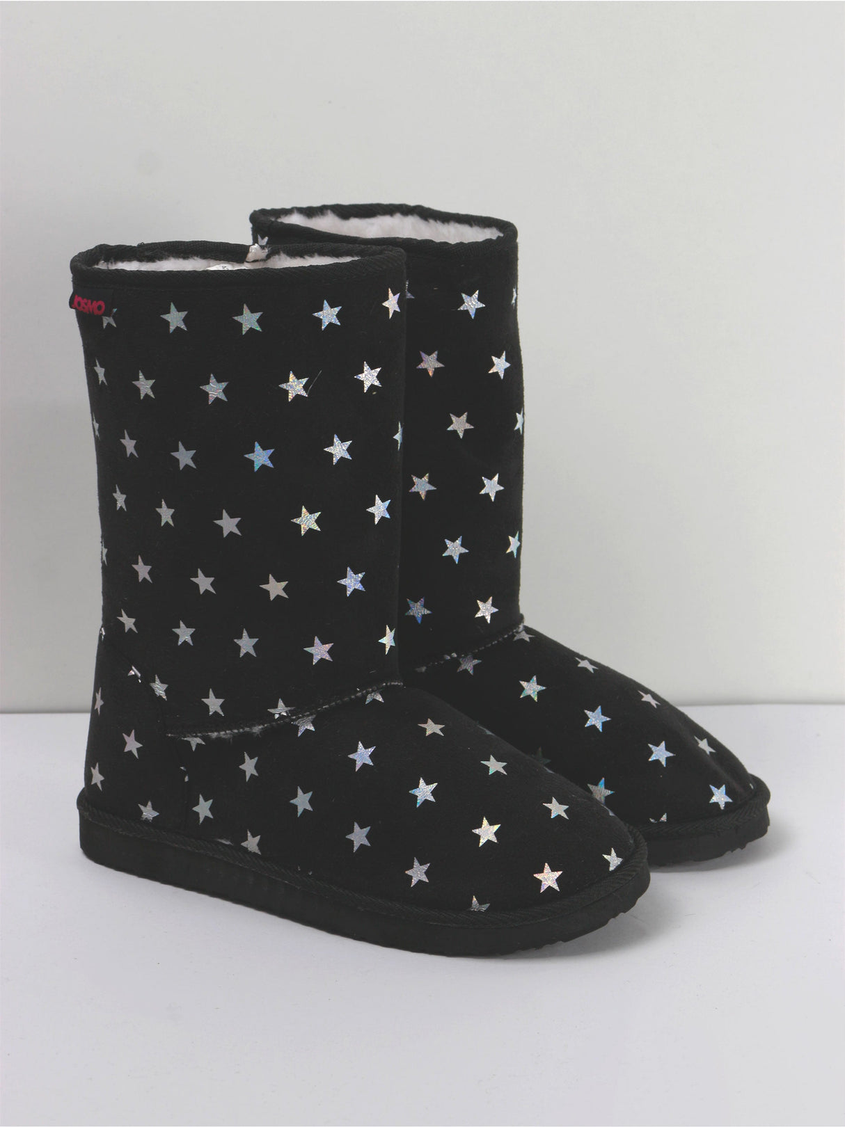 Image for Women's Faux Stars Print Mid-Calf Ankle Boot,Black
