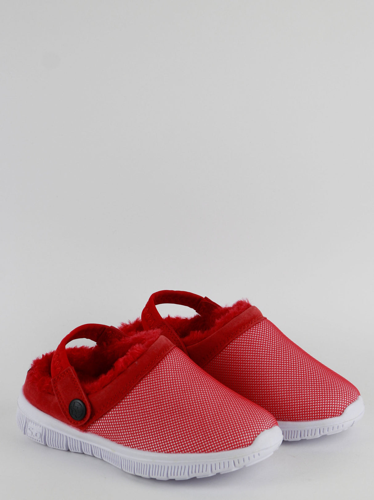 Image for Women's Faux Fur Textured Slippers,Red