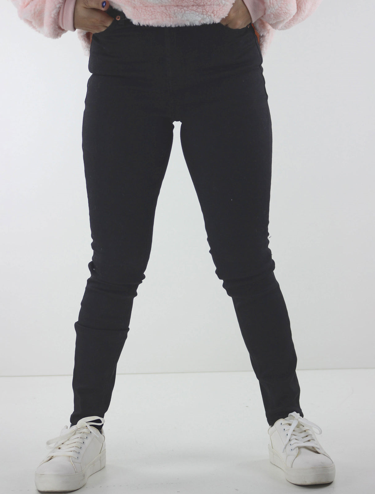 Image for Women's Plain Solid Jeans,Dark Grey