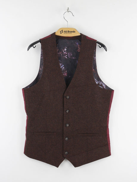 Image for Men's Textured Floral Inside Vests,Brown