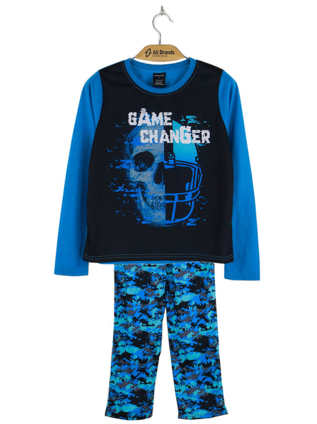Image for Kids Boy Block Graphic Print Sleepwear Set,Black/Blue