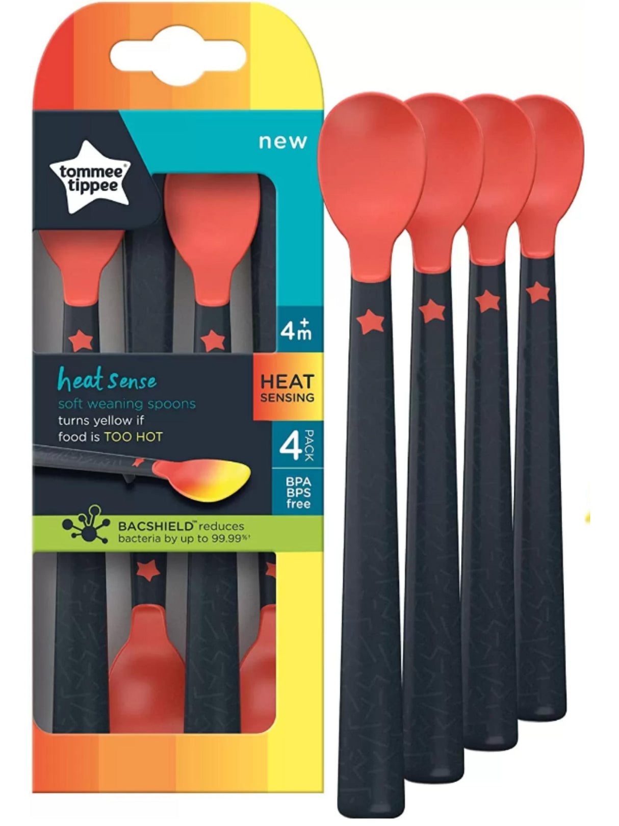 Image for Heat Sense Weaning Spoon, Color Changing, 4 Pcs