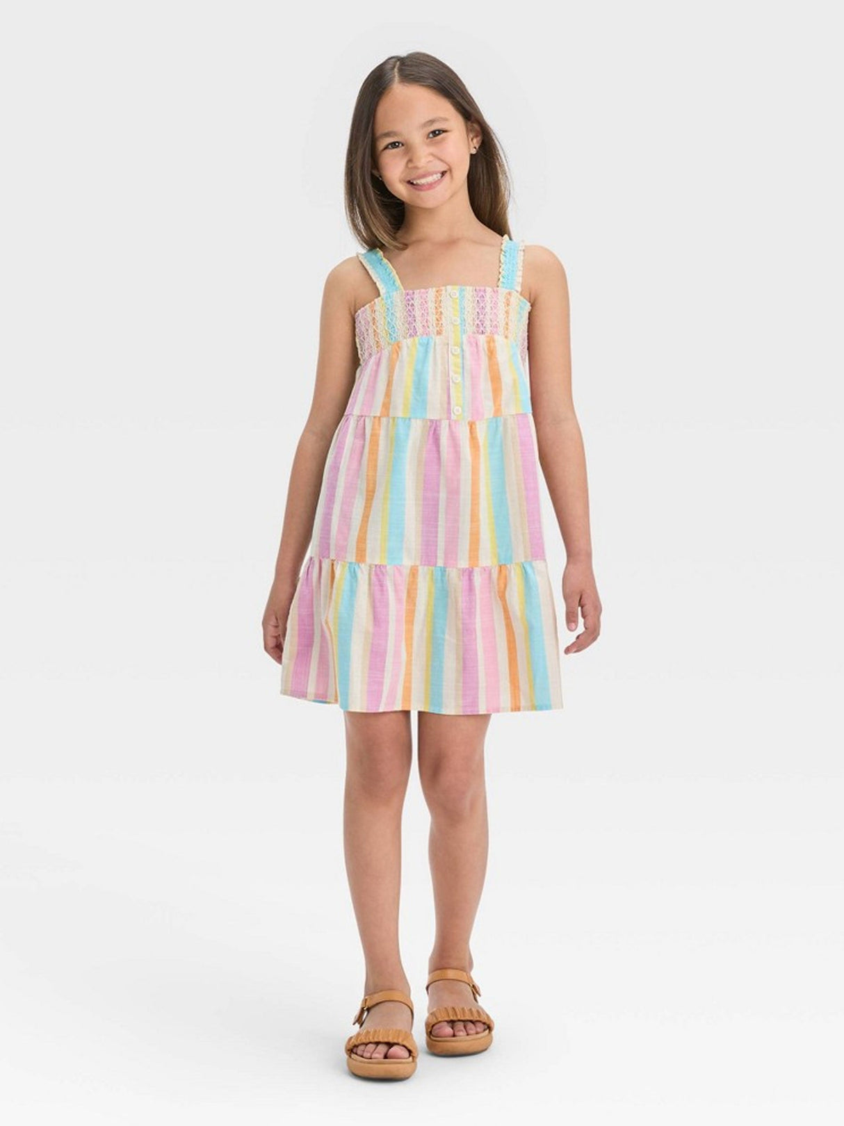 Image for Kids Girl Sleeveless Striped Dress,Multi