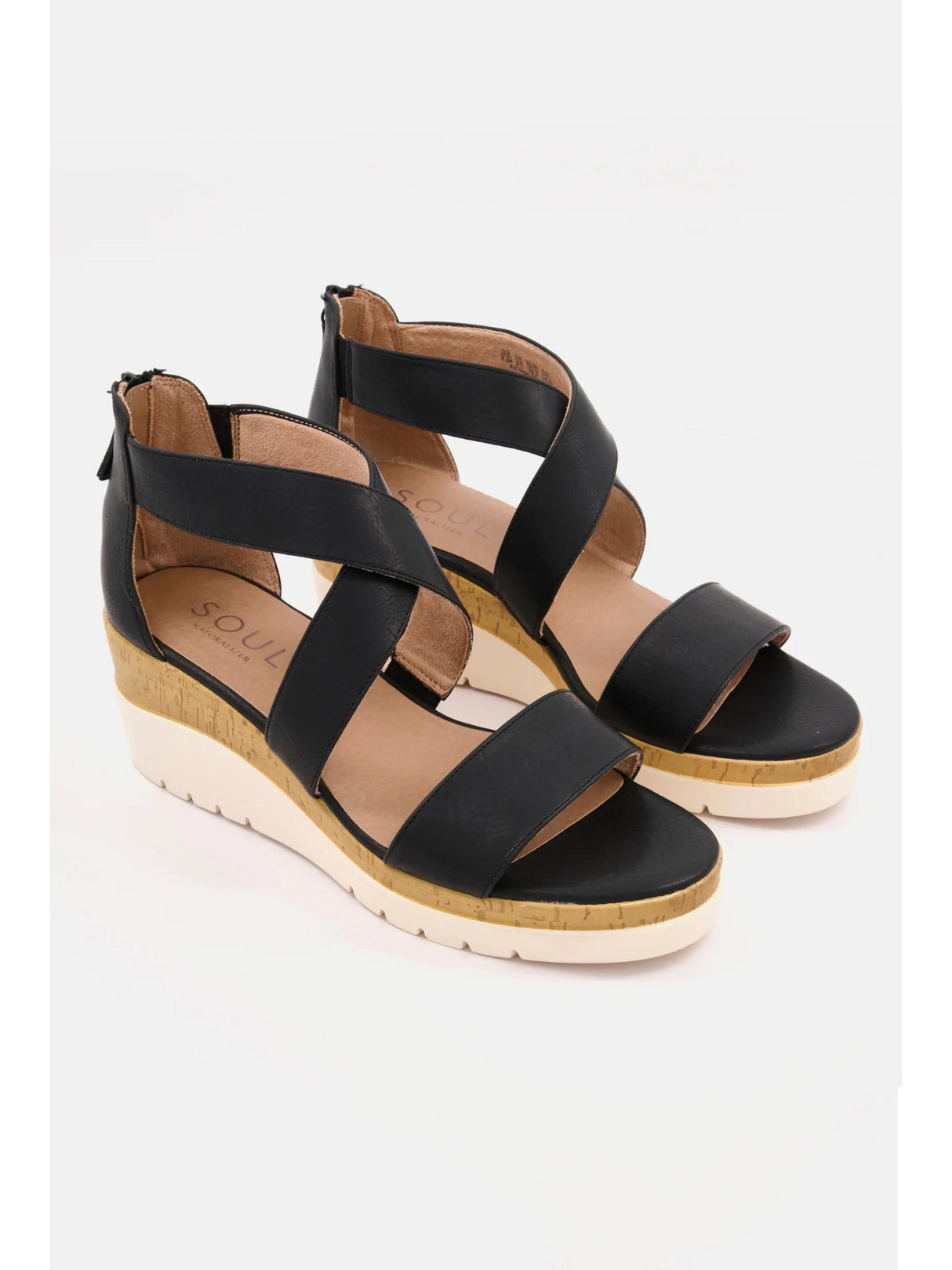Image for οΏ½Women's Zipper Comfort Wedge Sandals,Black