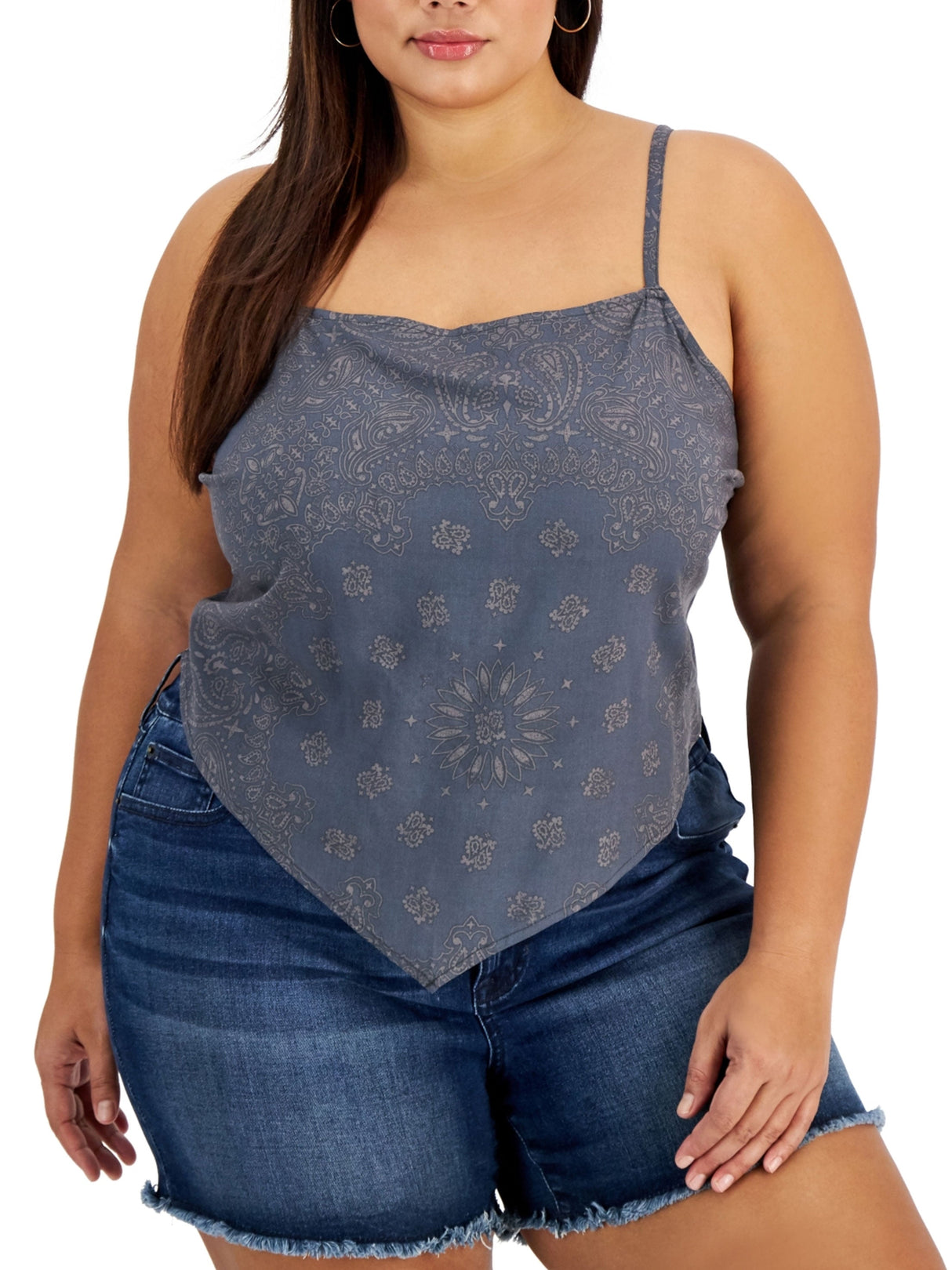 Image for Women's Graphic Embroidered Open On back Top,Dark Grey
