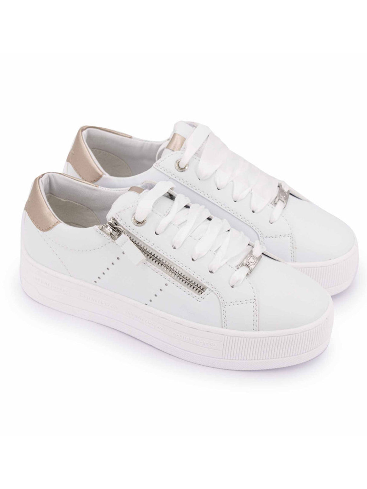 Image for Women's Faux Leather Zipper In Side Shoes,White