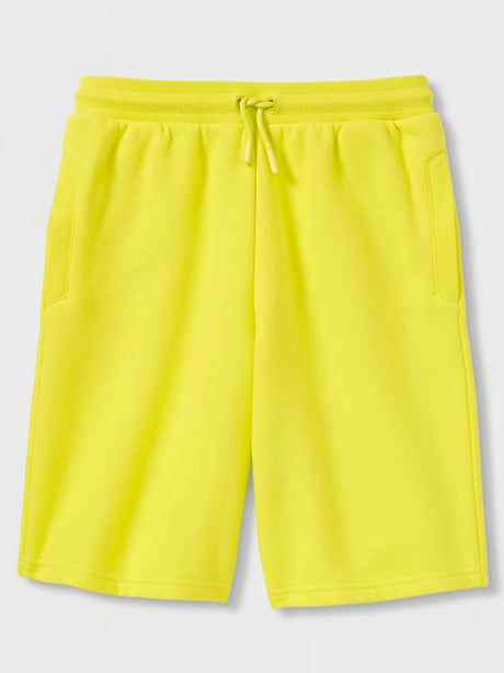 Image for Kids Girl Plain Solid Fleece Short,Neon Yellow