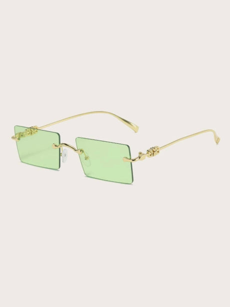 Image for Women'S Rimless Metal Rectangle Butterfly Sunglasses