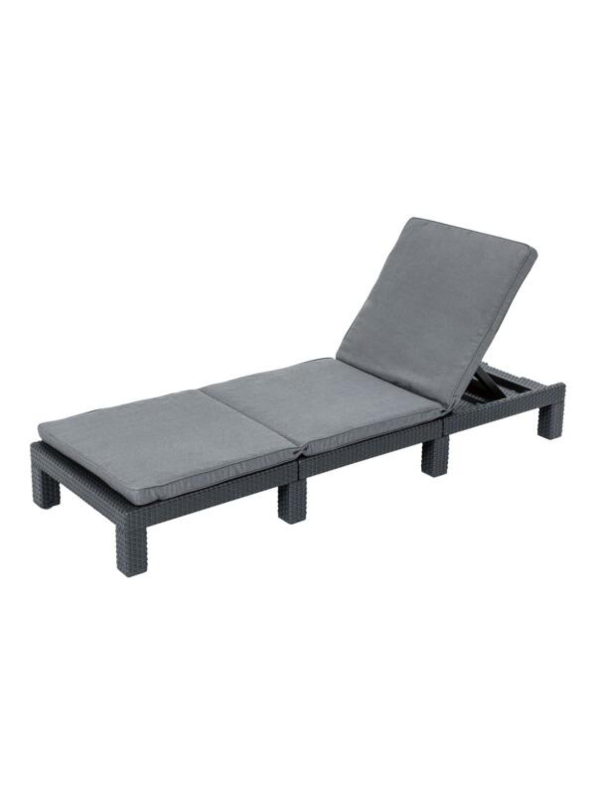Image for Wicker Sun Lounger, Drak Grey