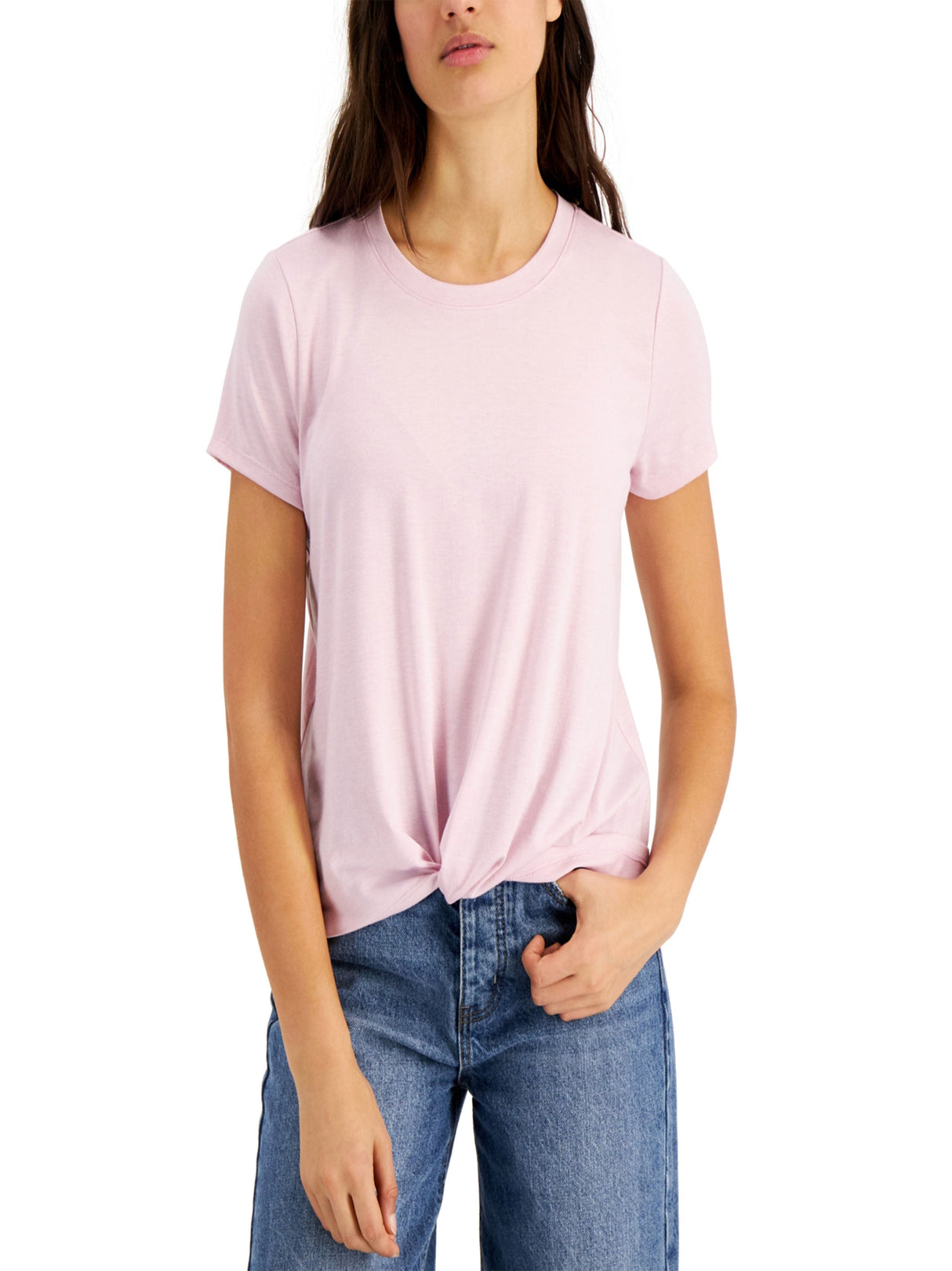 Image for Women's Twist-Front T-Shirt,Pink