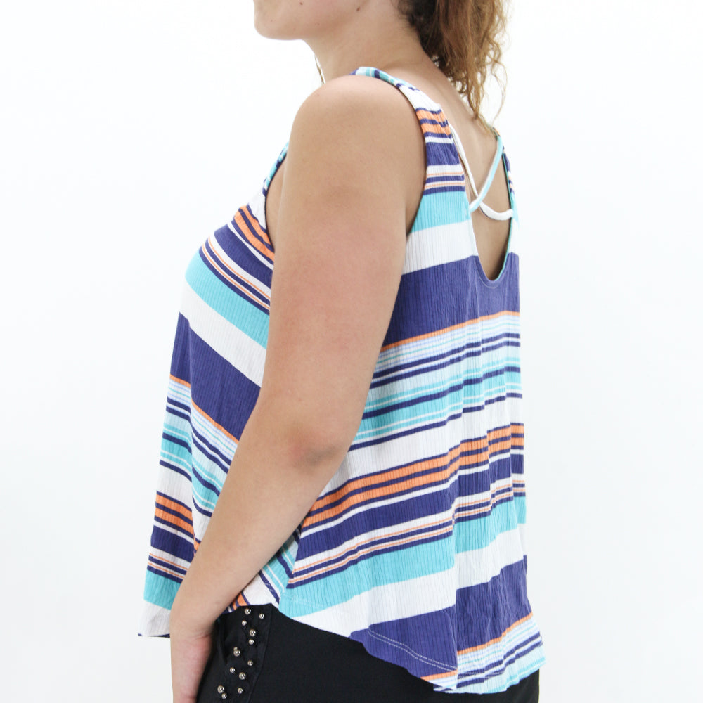 Women's Lace-Up-Back Top,Multi