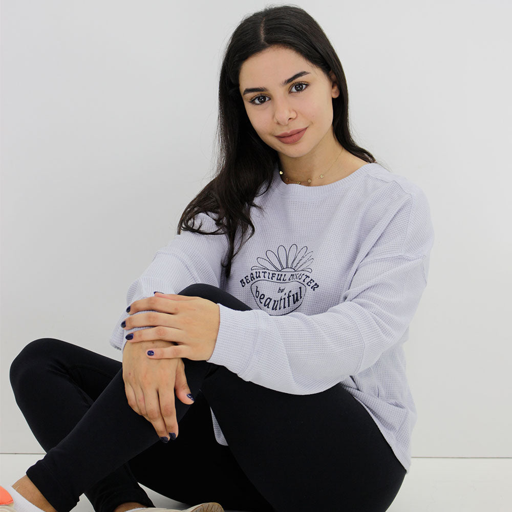 Image for Women's Graphic Print Crop Top,Light Blue