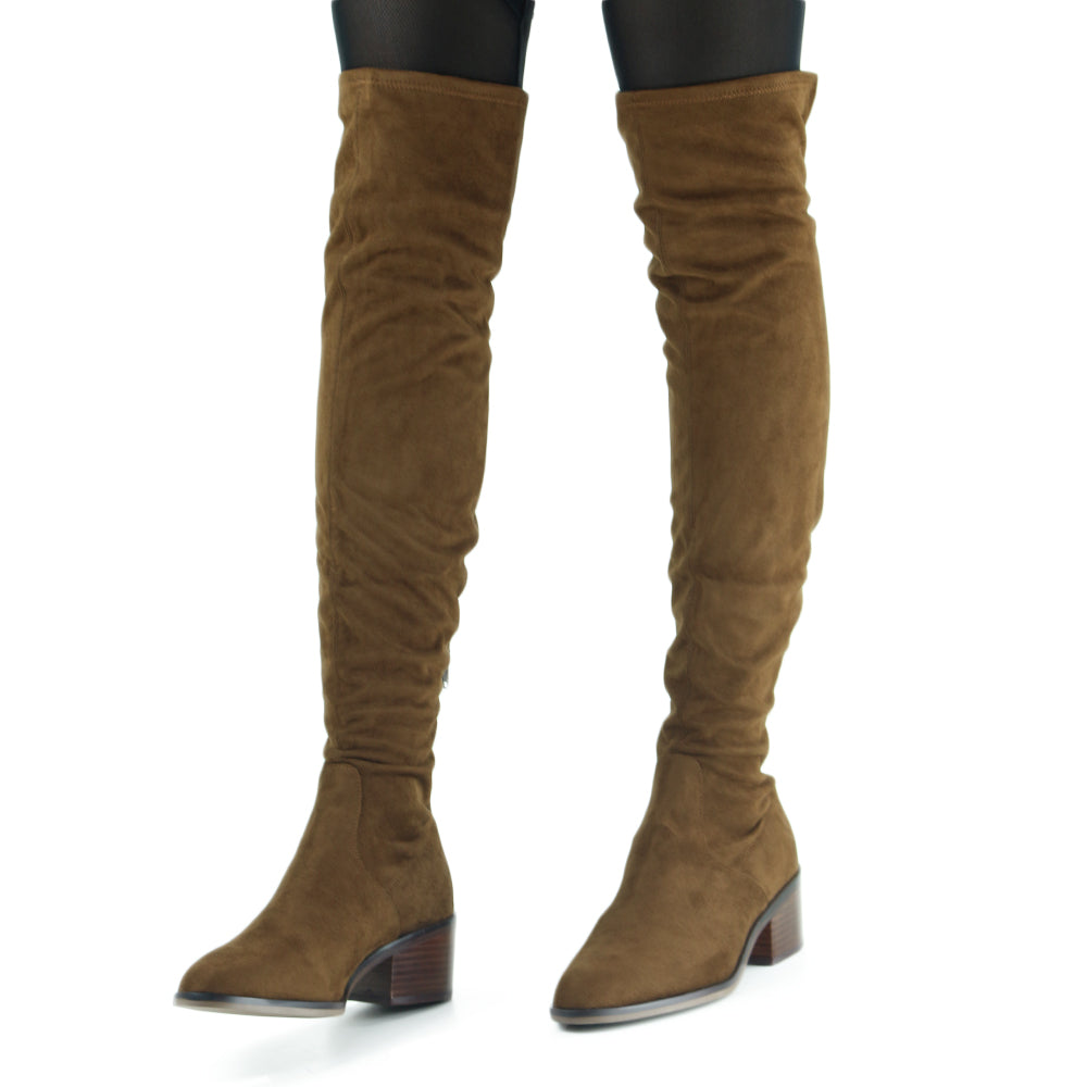 Women's Textile Wide Boot,Brown