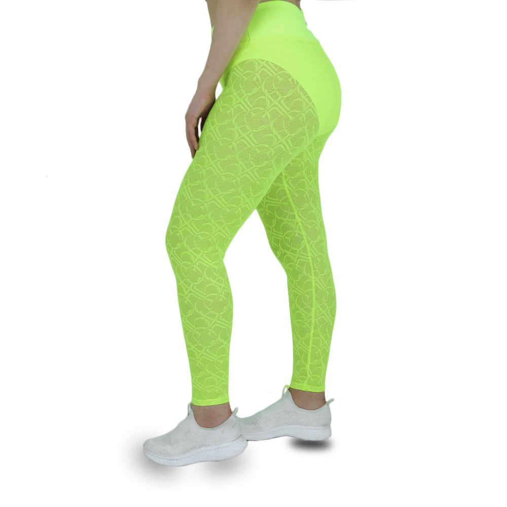 Women's Mesh Legging,Neon yellow