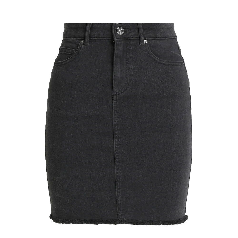 Image for Women's Ripped Denim Skirt,Black