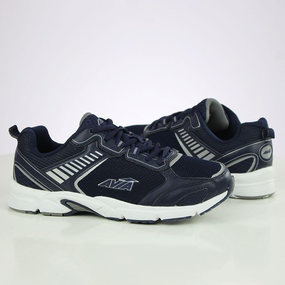 Image for Men's Striped Logo Brand Print Shoes,Navy