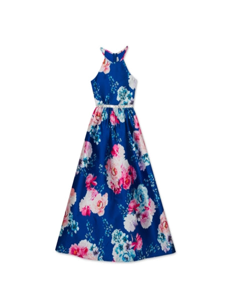 Image for Kids Girl Floral-Print Gown,Navy