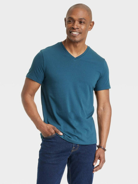 Image for Men's Plain Solid T-Shirt,Dark Blue