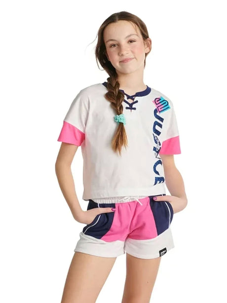 Image for Kids Girl Graphic Printed Lace-up T-Shirt,Multi