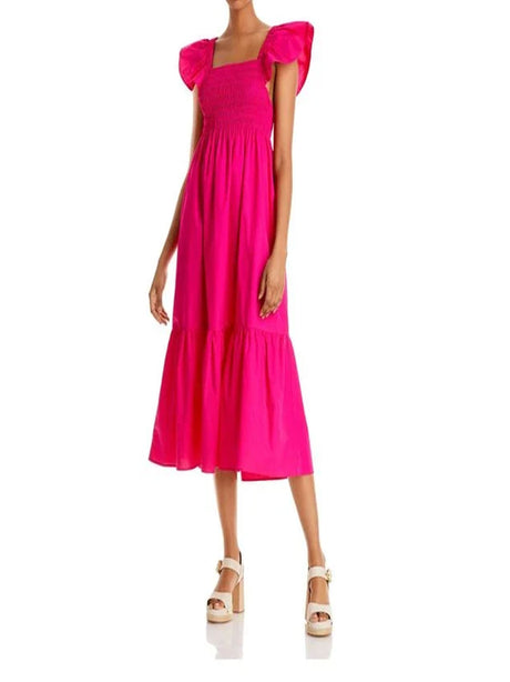 Image for Women's Smocked MIDI Dress,Fuchsia