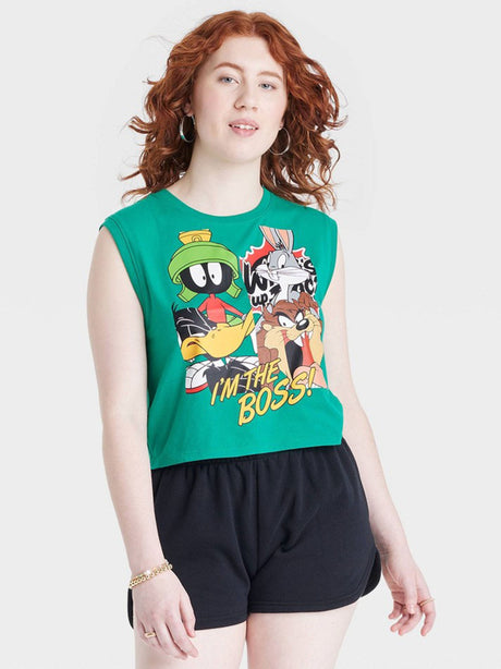 Image for Women's 'Im the Boss' Graphic Tank Top,Green