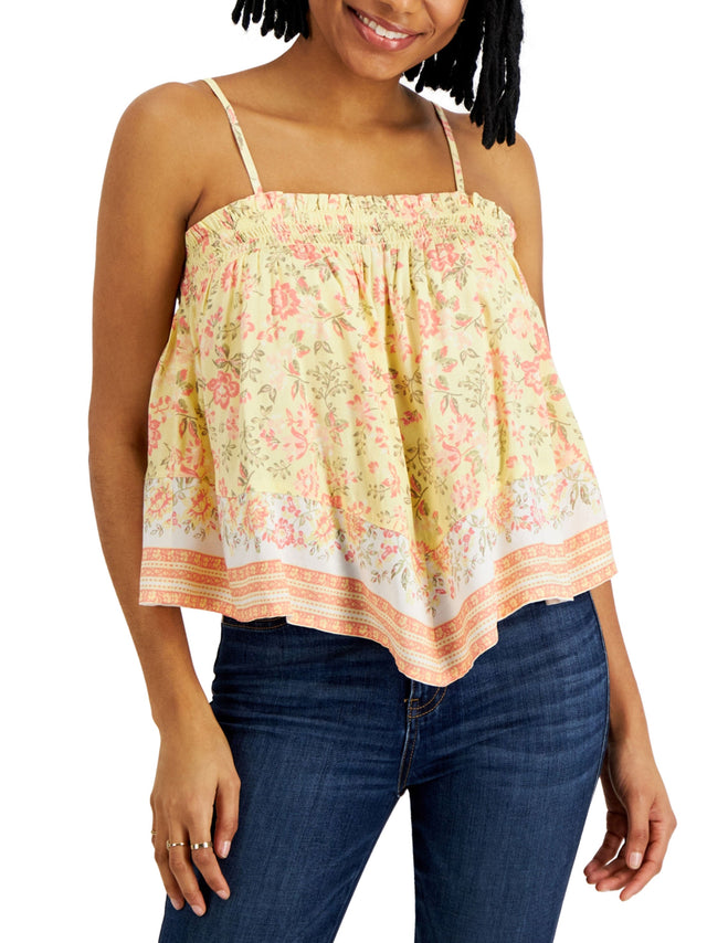 Image for Women's Floral Printed Casual Top,Yellow