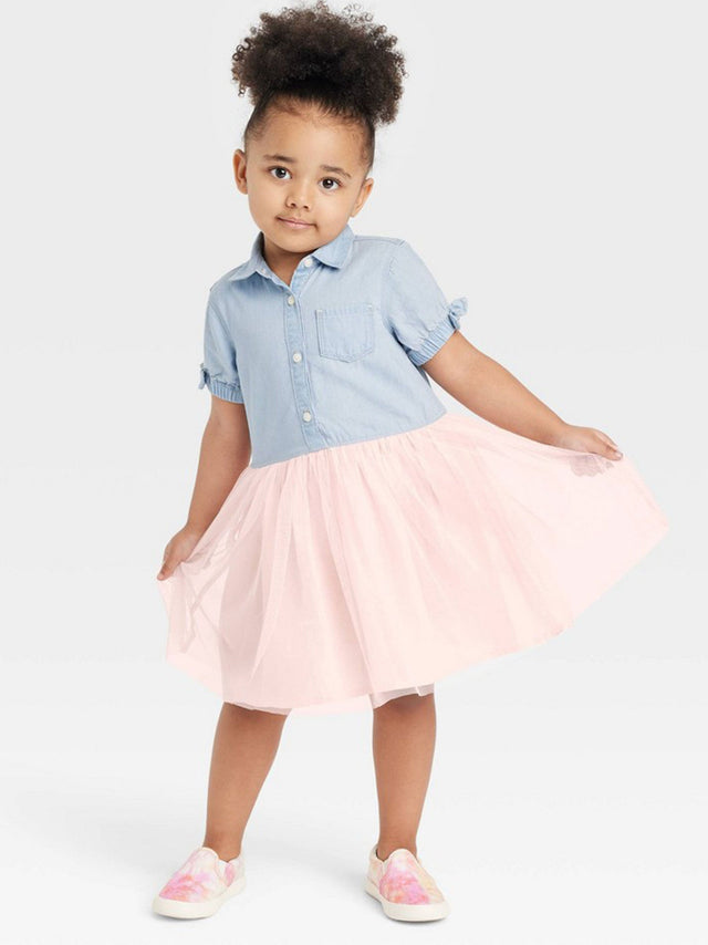 Image for Kids Girl Tulle Dress,Light Pink/Blue