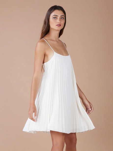Image for Women's Ribed Plain Solid Short Dress,Off White